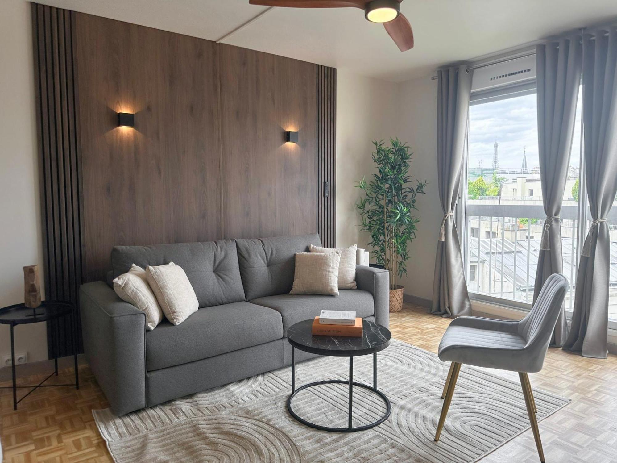 Brand-New Studio With Eiffel Tower View Párizs Kültér fotó