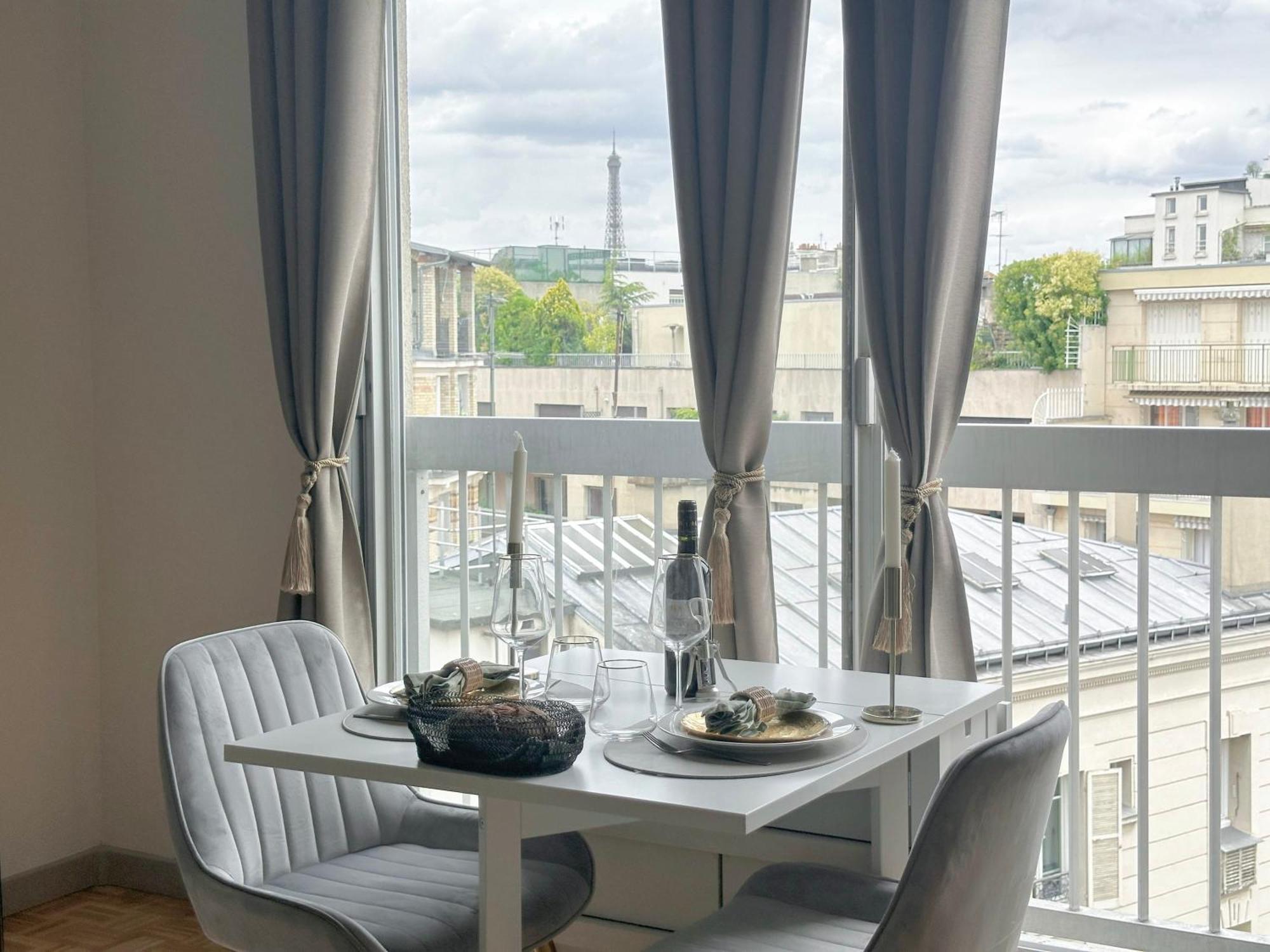 Brand-New Studio With Eiffel Tower View Párizs Kültér fotó